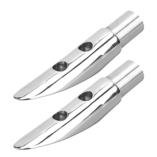 Aramox 2pcs 316 Stainless Steel Handrail End Boat Rail End, Railing Mount Boat Handrail, Handrail Accessory for Marine Boat 7/8in Tube