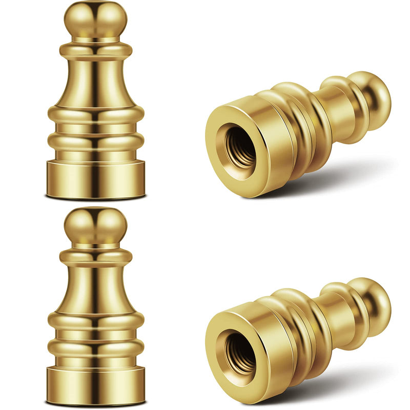 4 Pieces Solid Lamp Finial for Lamp Shade Brass Lamp Finial Cap 1 Inch Threaded Lamp Brass Knob for Table Lamps or Floor Lamps Fit 1/4-27