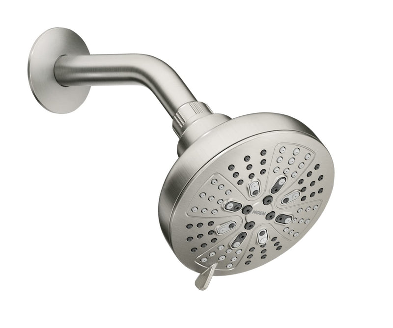 Moen Brushed Nickel Hydro Energetix Eight-Function Showerhead with Standard 5" Diameter Spray Head, 200W0SRN (Pack of 1)