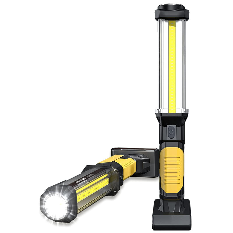 WARSUN Work Light Rechargeable LED 1500 Lumens Super Bright COB Portable Work Lights Magnetic Base and Hook Work Flashlight for Car Repair Machine Emergency 1 PACK