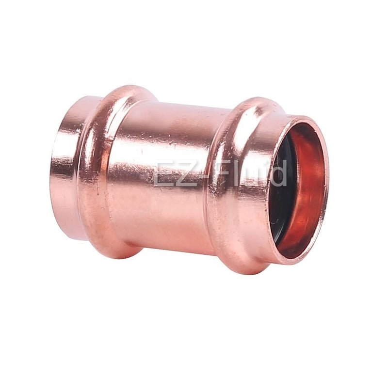 EZ-FLUID Heavy Duty 1-1/2" Press Slip Coupling, No Stop, without Pipe Tube Stop Couplings, LF Press Pressure Copper Fitting,Pro Press Copper Fitting Connection,Residential,Commercial Plumbing (1) 1.5 Inch
