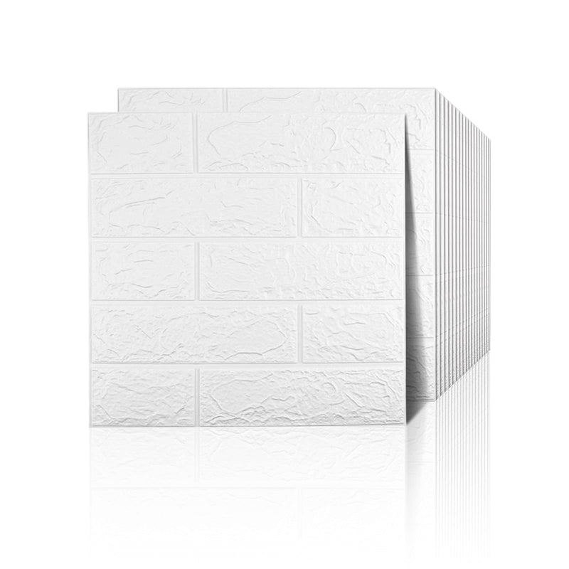 20 PCS White 3D Wall Panels, 29 sq.feet Coverage, Printable Wallpaper Sticker with Self-Adhesive Waterproof Brick PE Foam Wall Panels Peel and Stick for Interior Wall Decor, Home Decoration 20PCS-29 Sq Ft