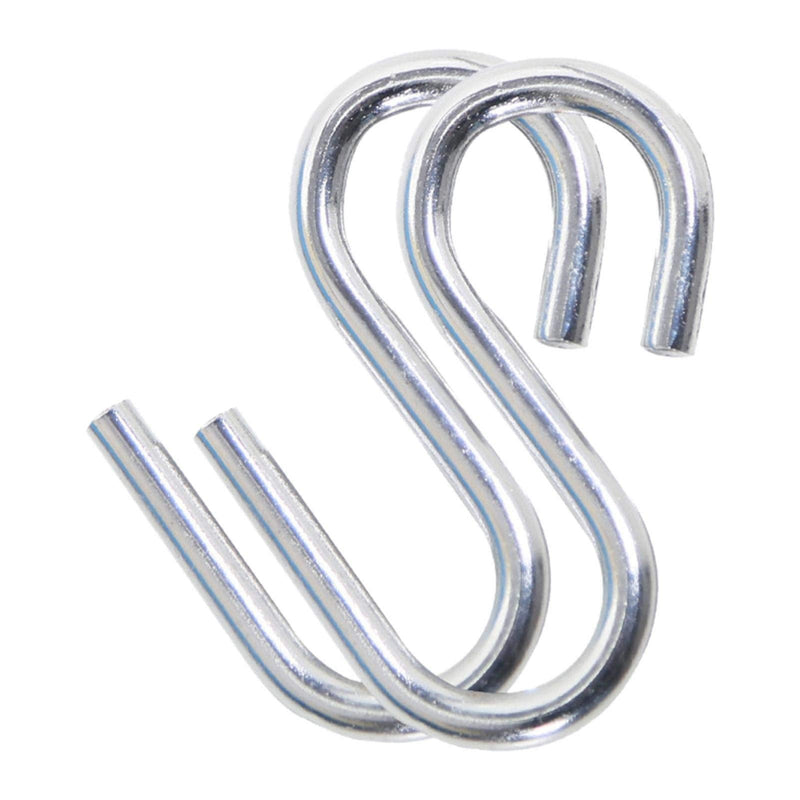 Heavy Duty S Hooks, 2pcs Stainless Steel Fishing Hiking Hammock Hook S Shaped Hooks Thickness Hammock Hanging S Shape Hooks Silver