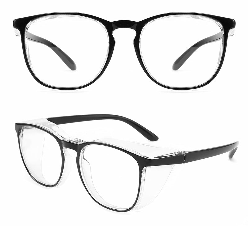 Alsenor Safety Glasses Anti Fog Goggles Protective Eyewear Blue Light Blocking Anti Dust UV Protection Glasses For Men Women (Black) Black