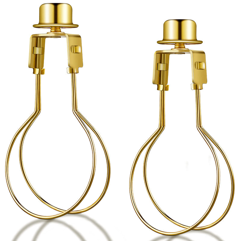 Honoson Bulb Lamp Shade Light Bulb Clip Adapter Includes Finial and Lampshade Levellers for Replacement 2 Golden