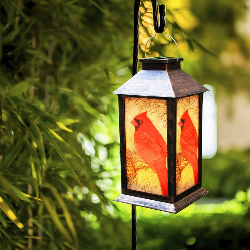 Solar Lanterns, Outdoor Hanging Lanterns Waterproof LED Solar Cardinal Lights Tabletop Lamp for Outdoor Patio Garden as Gifts for Mom Grandma Women Art Deco1