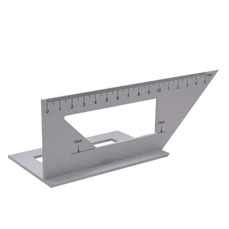 Healifty T Square Ruler Saddle Layout Square Gauge Woodworking Scribing Ruler 3D Angle 45/90 Degree Measuring Template Tool Aluminum Alloy for Carpenter T