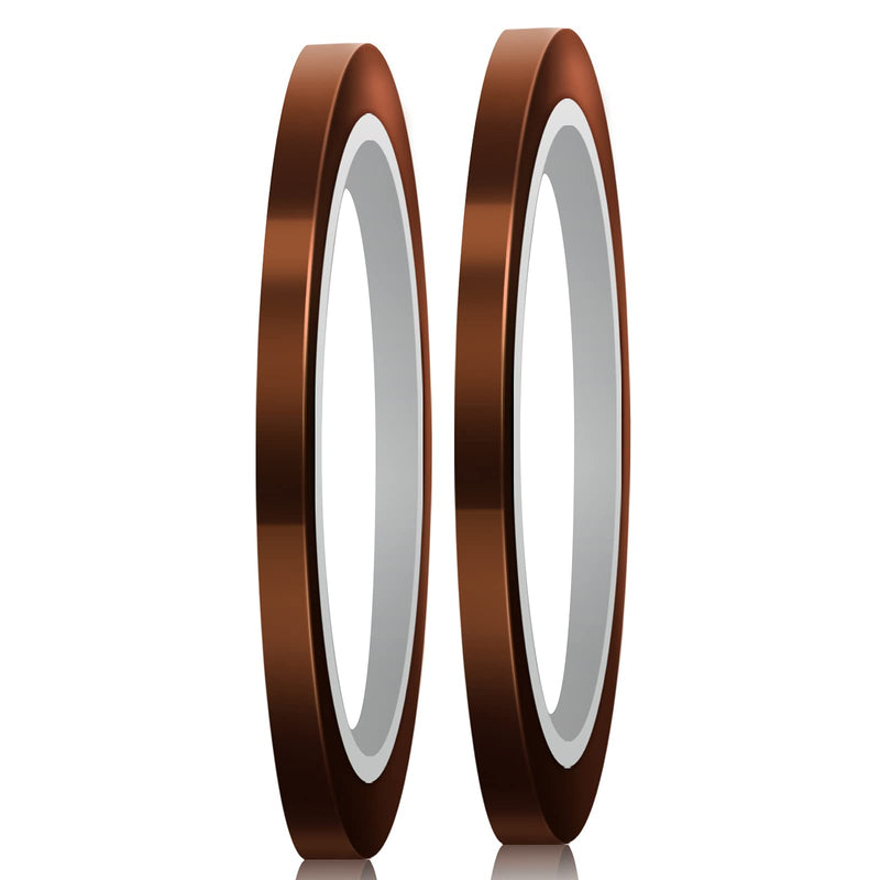 LUTER 2 Pcs Kapton High Temperature Sublimation Tape Heat Resistant Thermal Tape for Printing Sublimation Heat Transfer Insulation Wave Soldering (5 mm x 33 m, Fawn) 5mm