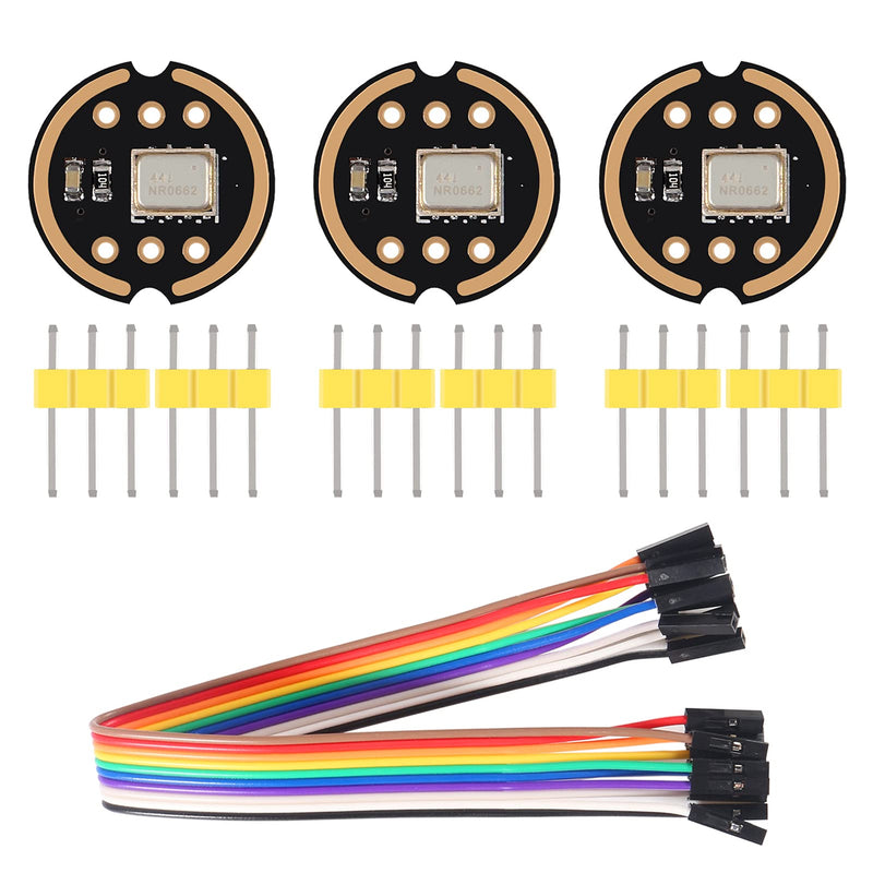 3PCS INMP441 Omnidirectional Microphone Module I2S Interface MEMS High Precision Low Power Ultra Small Volume with 20CM/7.8" 10pins Dupont Cable Female to Female for ESP32 DIY 3PCS
