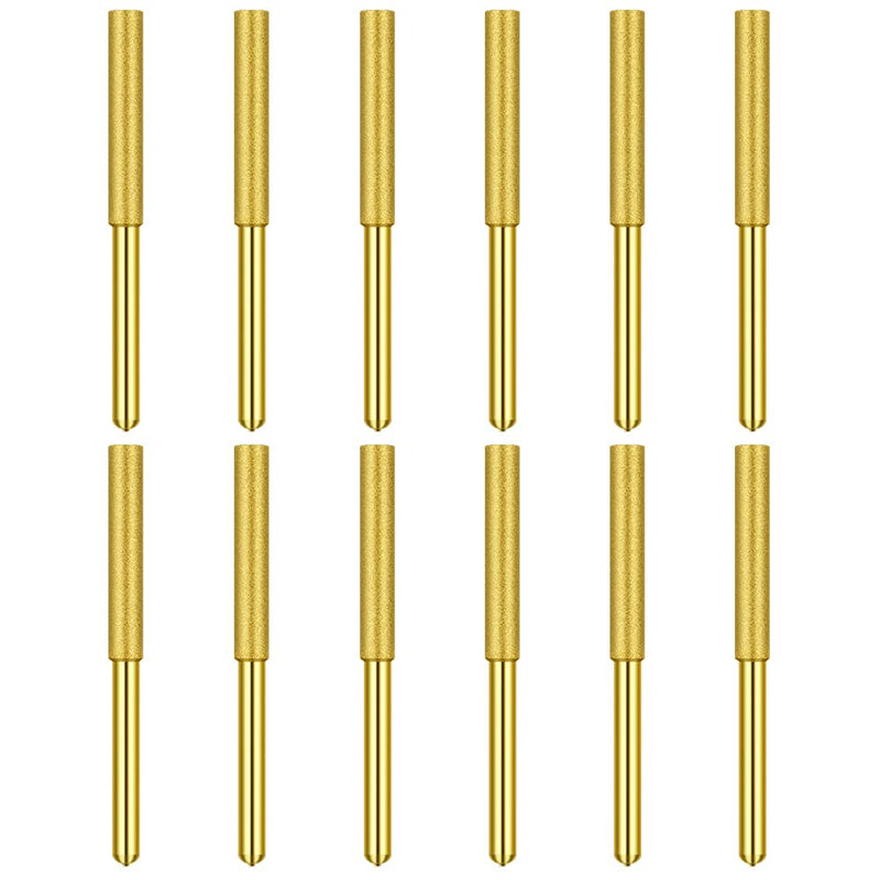 12 Pack Diamond Chainsaw Files, Burr Grinding Stone File, Titanium Plated Sharpening Wheels Chainsaw Sharpener Stone Electric Kit, Polishing Grinding Tool Grinding Bits (5/32 Inch/ 4.0 mm) 5/32 Inch/ 4.0 mm