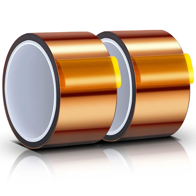 Outus 2 Rolls Heat Tapes High Temperature Tape Sublimation Tape Heat Transfer Tape Heat Resistant Tape Polyimide Tape for Electronics 3D Printers DIY Crafts (Dark Brown,50 mm Wide) 50 mm Wide Dark Brown - NewNest Australia