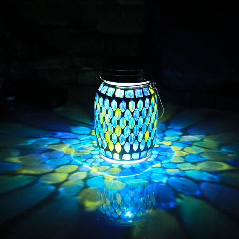 Mosaic Solar Lanterns Outdoor Hanging Lights, Garden Decor Christmas Gifts for Women Mom Grandma Halloween Decor Lights, Outdoor Waterproof Lights, Garden,Patio,Pathway & Yard Décor