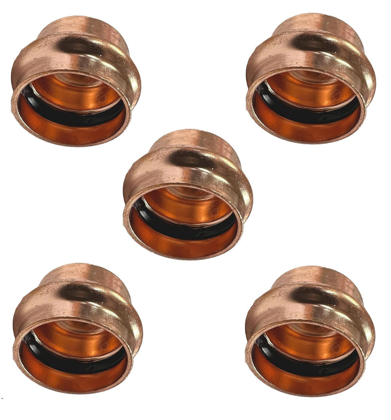 EZ-FLUID Plumbing 1" Press Copper End Cap Pressure Copper Fittings with ProPress Press Fitting Connection for Residential,Commercial.(5) 5 1 Inch