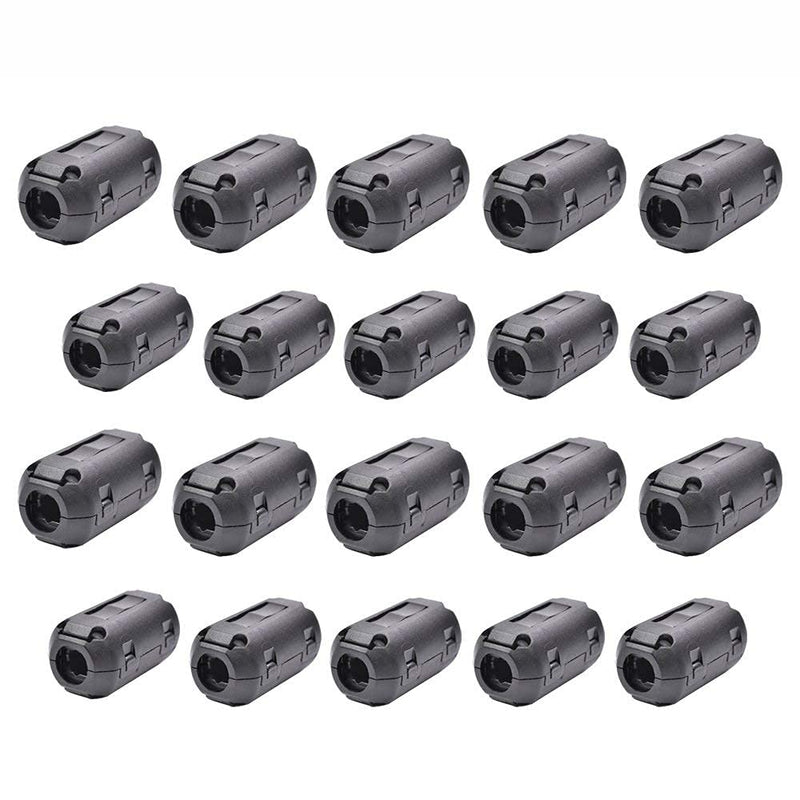 Pack of 20 Magnetic Ferrite Core Cord RFI EMI Noise Suppressor Cable Clip (7mm+9mm Inner Diameter)
