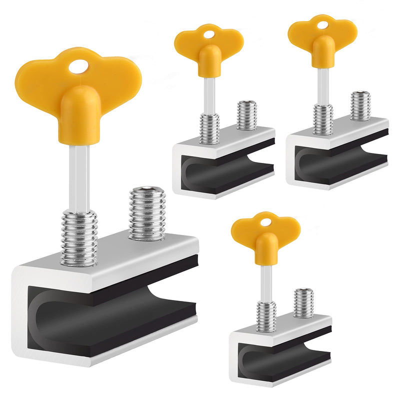 Window Locks, 4 Sets Sliding Security Window Lock with Key for Vertical & Horizontal Sliding Windows & Sliding Doors, Adjustable Window Locks Security Window Stoppers for Patio Bedroom Home and Office 4 Set Double Lock
