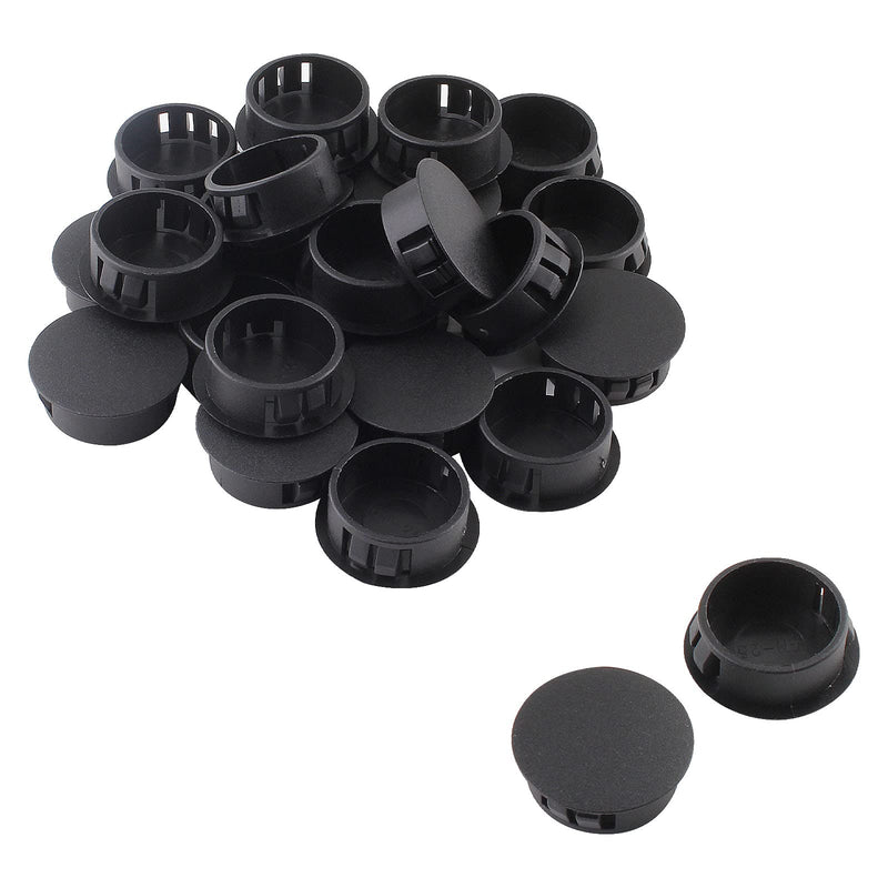 25Pcs 3/4 Inch(19mm) Black Hole Plug Plastic Hole Cover, Round End Cap Plug Flush Type Tube Insert Plug, Pipe Post Plug Panel Plug for Chair Furniture Glide Protectors 3/4" / 19mm(25Pcs)