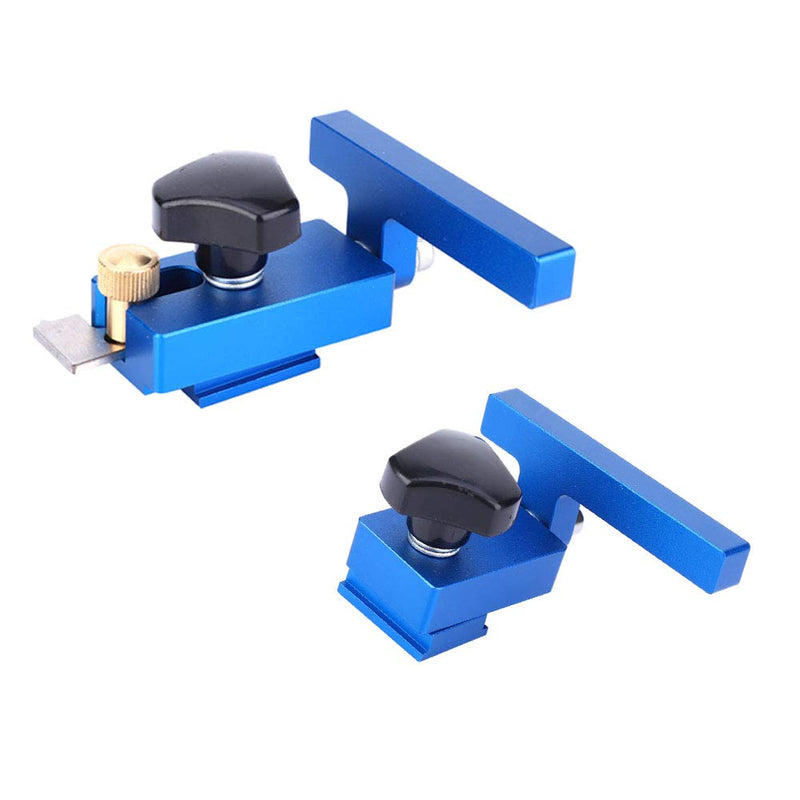 T Track Stop Fence Flip Stop Tool Woodworking Positioning Limiter Wood Clamp Aluminum Alloy T Track Stop for Woodworking (30#+45#) 30#+45#