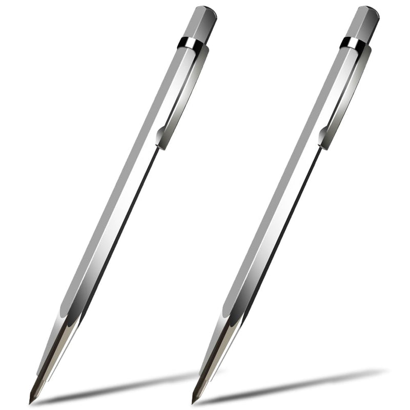 Tungsten Carbide Tip Scriber Marking Engraving Pen for Stainless Steel, Ceramics and Glass Carving (Silver) Silver