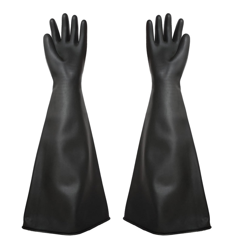 Heavy Duty Sandblasting Gloves 27.5" Rubber Gloves for Sandblaster Protective Safety Work Black Striped