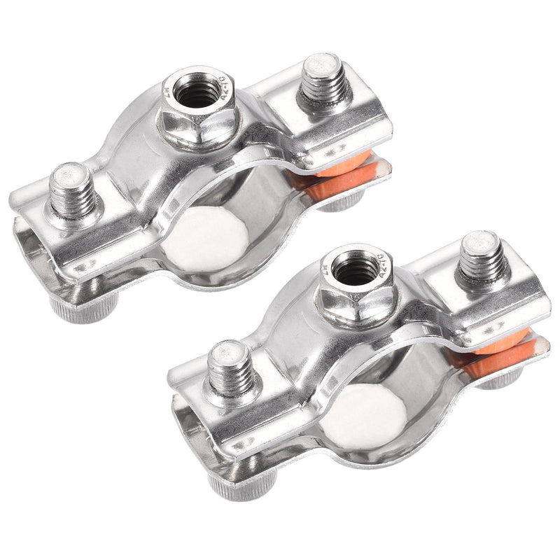 uxcell Wall Ceiling Mount Pipe Supports, 304 Stainless Steel Adjustable Pipe Bracket Clamp for 25-28mm Pipe 2pcs 25 - 28mm