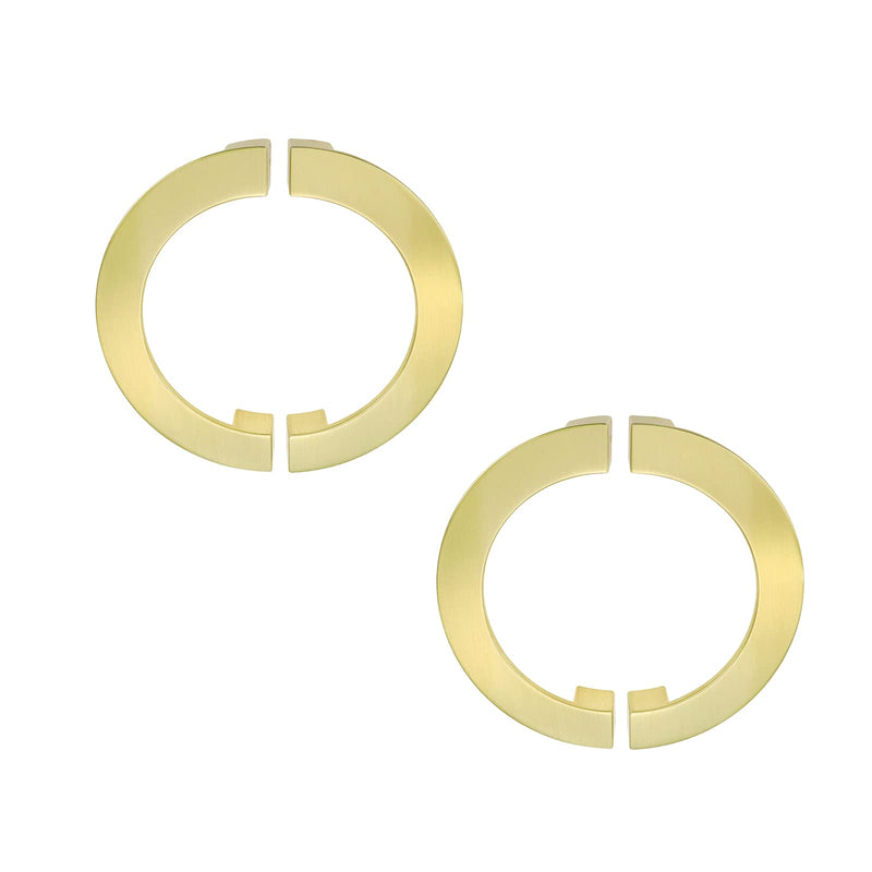 Mcredy Gold Half Moon Drawer Pulls, 5Inch Hole Distance, 4Pcs | Semicircle Design, Zinc Alloy, Screws Included, Semi Circle Cabinet Pulls 5.04 inches Brushed Gold