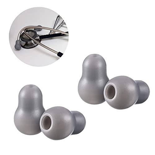 Silicone Ear Tips Earplug Replacement for Littmann Stethoscopes - Comfortable Fit Littman Ear Tips Replacement，Stethoscope Ear Pieces,Cardiology IV Parts & Littmann Stethoscope Parts (Grey) grey