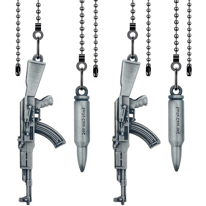 4 Pieces Silver Pull Chains Ceiling Fan Pull Chain Extension Fan Pull Chain Pendant 12 Inch Ceiling Fan Chain Extender Ornament with Ball Fan Chain Connector (Silver)