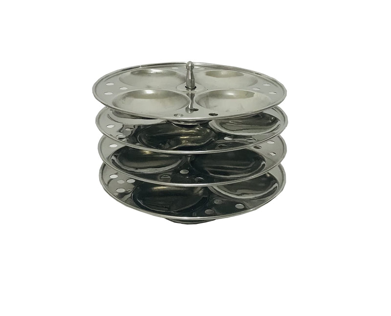 Best Stainless Steel Idli Maker 4-Rack cooker idli steamer Stand steel Plates, Idly stand 4 Tier SS idali stand Makes 16, Silver Kitchen Appliances, cookware utensils