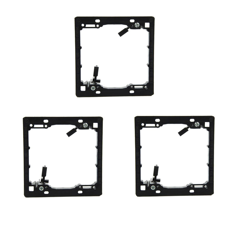 ANONION 3 Pack 2-Gang Multipurpose Drywall Wall Plate Low Voltage Mounting Bracket Device Black 2 Gang (3 Pack) 2 Gang (3 Pack)