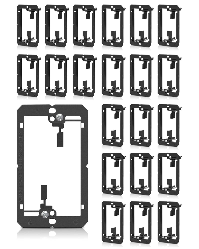 22 Pack Single Gang Multipurpose Drywall Wall Plate Low Voltage Mounting Bracket Device Black