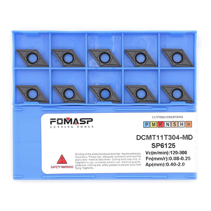 DCMT32.51 / DCMT11T304-PM of CNC Carbide Inserts for Semi-Finishing Metal Steel Turning Cutting Tools, 10 PCS.