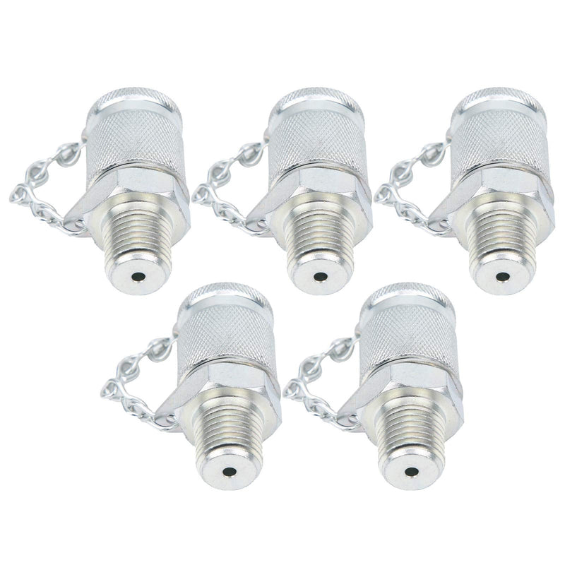 5Pcs Hydraulic Pressure Test Coupling Kit, Hydraulic Pressure Test Adapter, for PT/PPT Series Coupler(NPT1/4)