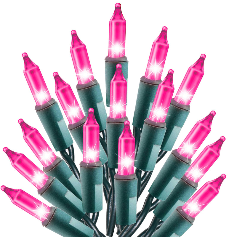 Pink Christmas String Lights 100 Mini Fairy Lights Set Green Wire 20.6 Ft Traditional Valentines Easter Holiday Décor for Home Christmas Tree Bedroom Patio Wedding Decoration Pink 100 Count