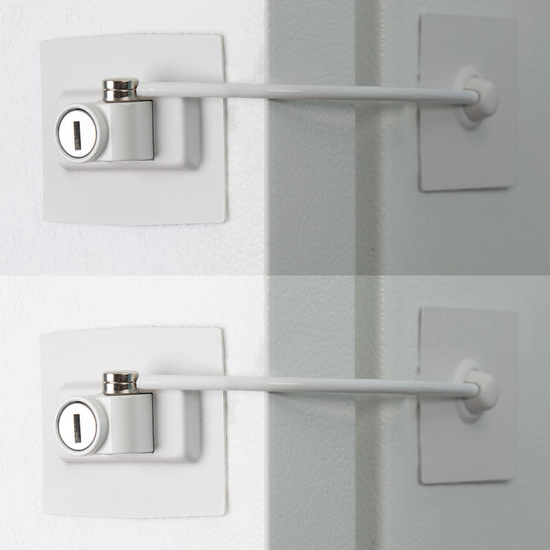 2-Pack Guardianite Premium Refrigerator Lock with Built-in Keyed Lock (2-Pack White) 2-Pack White