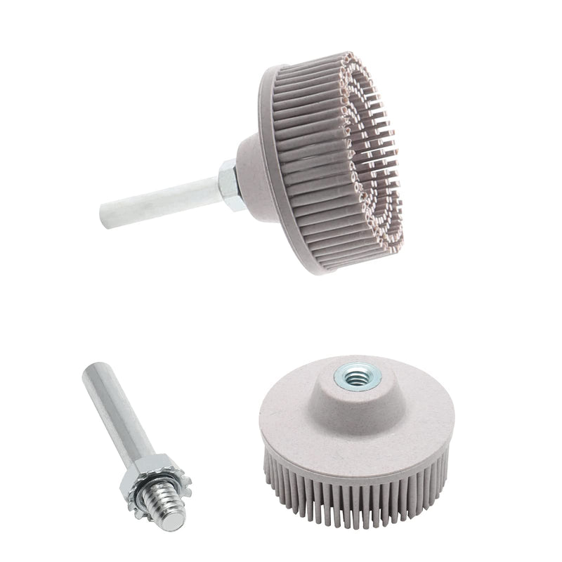 2Pcs 120 Grit White Bristle Disc Attachment, 2 Inch Abrasive Bristle Disc Gasket Removal Disc with 1/4 Shank Coating Removal Disc for Rotary Tool