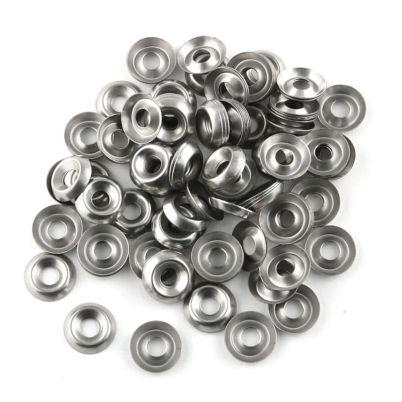 RLECS #8 Countersunk Washer 100PCS #8 304 Stainless Steel Countersunk Finish Cup Gasket Fasteners