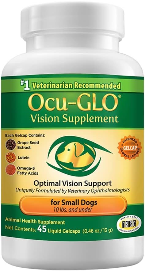 Ocu-GLO by Angels’ Eyes Vision Supplement for Dogs | Grapeseed Extract, Lutein, Omega-3 Fatty Acids | Supports Eye Health | Antioxidants for Canine Eye Care | Daily Eye Vitamins, 45 Count Small Dogs - PawsPlanet Australia