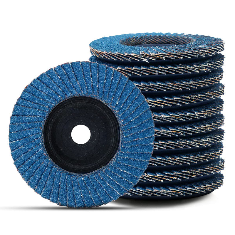 3'' x 3/8 Inch Flap Discs for Angle Grinder, 80 Grit Flap Sanding Disc, Steel Quick Trim Wheels Type 27 Grinding Wheel for Stainless Steel, Sheet Metal 10 Pack 80 Grit - 10 Pack