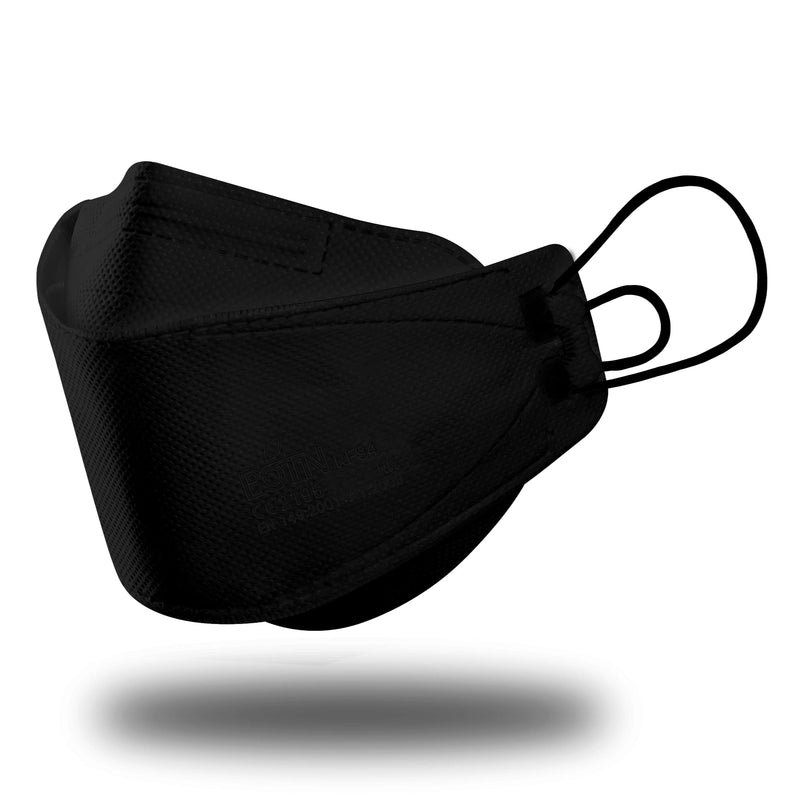 BOTN KF94 Face Mask for Adult, Black, Large, 10Pcs