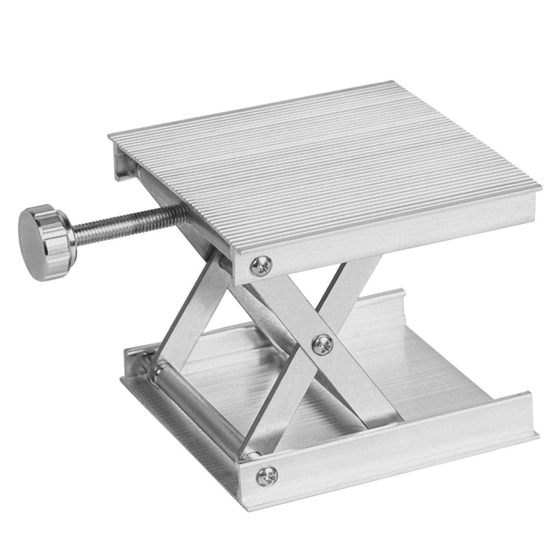 Lab Scissors Jack, Laboratory Support Jack Platform with Black Hand Wheel, Adjustable Stable Aluminum Alloy Lifting Platform, Manual Control Lab Lift Stand Table