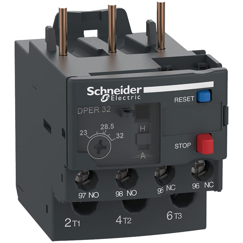 Schneider Electric DPER32 Easy TeSys Thermal Overload Relay with Manual/Automatic Reset, Screw Clamp Terminals | Used with Air Conditioner, Heat Pump, HVAC, AC Compressor and More, 23-32Amps 23-32A