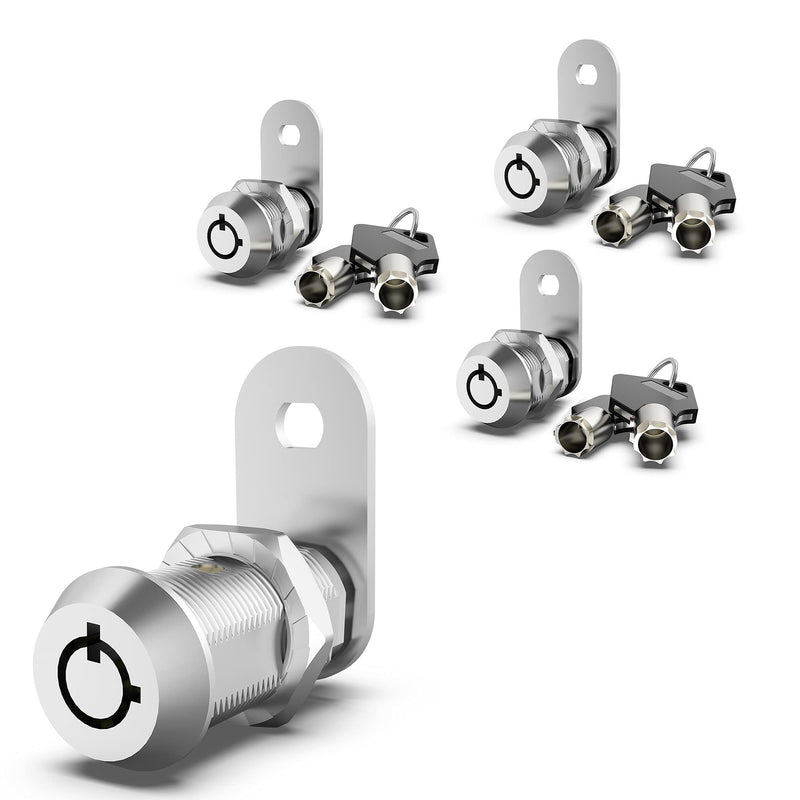 3 Pack Cabinet Locks with Keys, 5/8" Cam Lock, RV Compartment Storage Locks RV Locks for Storage Door Drawer Tool Box Locks, Zinc Alloy 3 Pack 5/8'' Silver