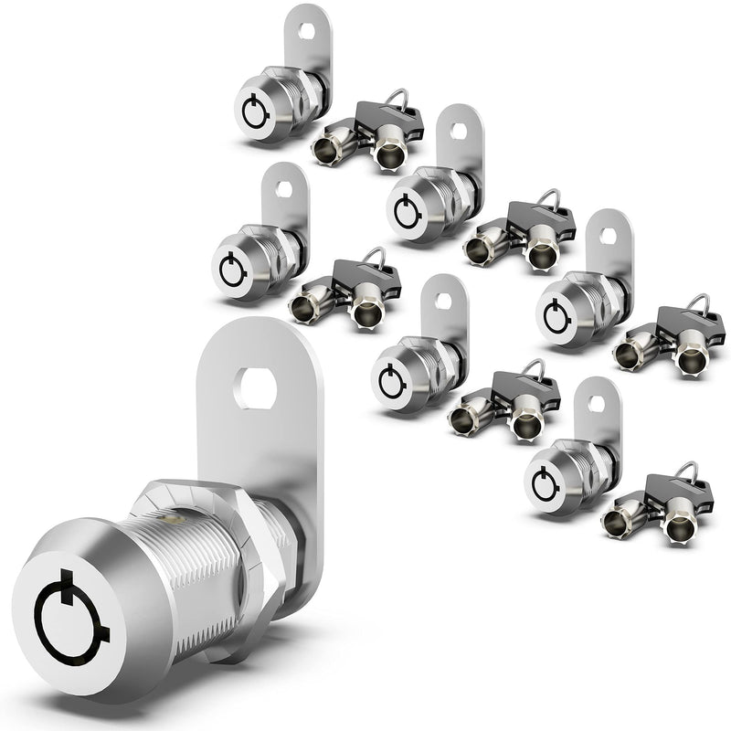 6 Pack Cabinet Locks with Keys, 5/8" Cam Lock, RV Compartment Storage Locks RV Locks for Storage Door Drawer Tool Box Lock, Zinc Alloy 6 Pack 5/8'' Silver