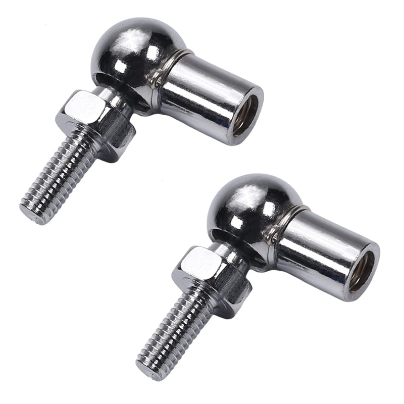 Heyiarbeit 2Pcs Rod End Ball Bearing with Stud, M6 Female Thread 6mm Round Handle Dia A3 Steel Silver Tone 6x6mm