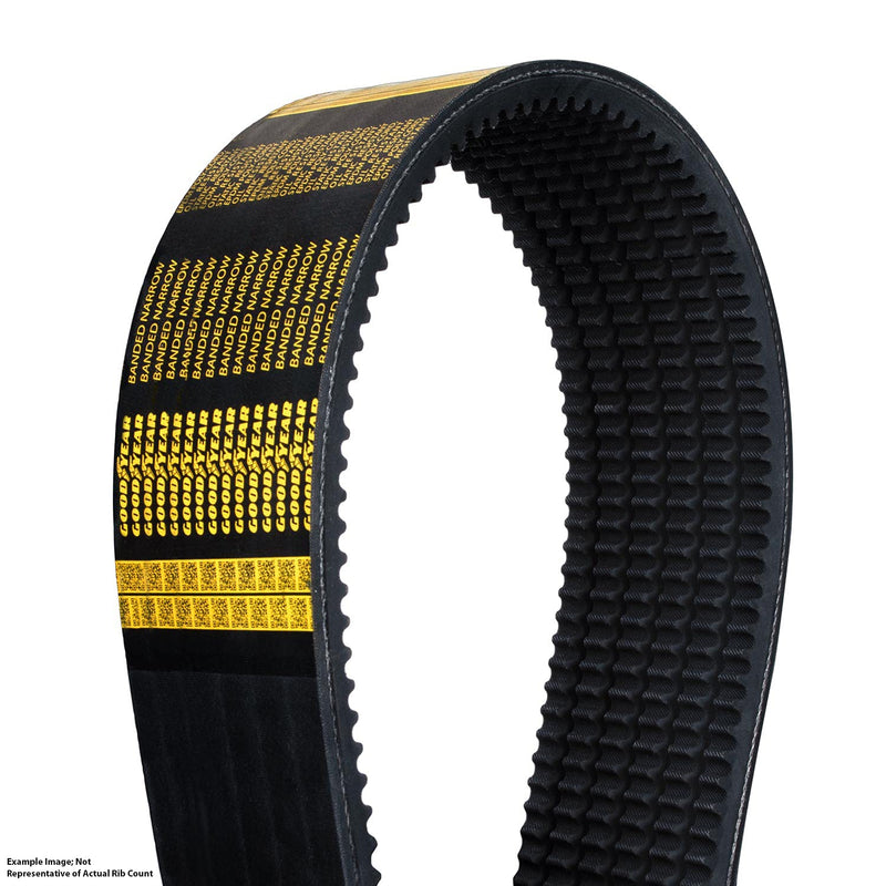 Goodyear 2/3VX450 Narrow Cogged Banded Industrial V-Belt, 3VX Profile, 2 Ribs, 45" Length Number of Bands 2 45 in