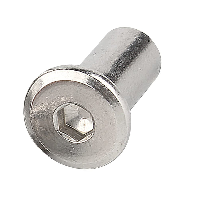 Stainless Steel Lock Nuts - M6 M8 Internal Thread Hex Socket Barrel Nuts Flat Head Insert Nuts Cylindrical Rivnut for Wood Furniture M8x25 (2 Pcs)
