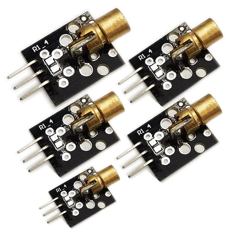 KIRO&SEEU 5pcs KY-008 Laser Transmitter 5V Laser Dot Diode Sensor Module Board for Arduino