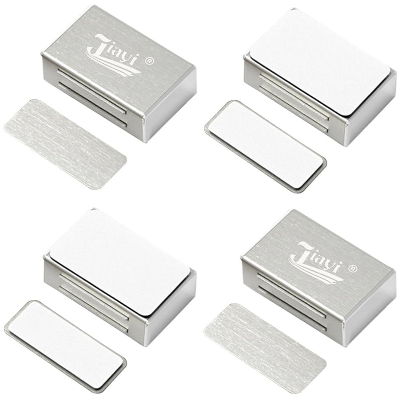 Magnetic Cabinet Catches Adhesive Jiayi 4 Pack Cabinet Magnetic Latch Cabinet Door Magnet Stainless Steel Kitchen Magnetic Door Latch for Cupboard Magnetic Closure Closet Door Closing for Drawer Small- 4 Pack Silver - NewNest Australia