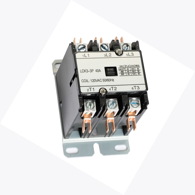 3 Pole 40 Amp 110/120 VAC Coil Definite Purpose Air Conditioner Contactor