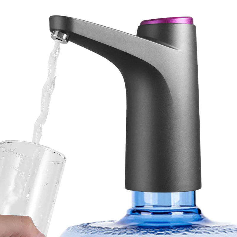 GOLDEN DEER Water Dispenser for 5 Gallon Bottle, Portable 5 Gallon Water Dispenser,Universal Water Dispenser for 2.5、3 and 5 Gallon Bottles USB Charging Water Bottle Pump Dark Gray